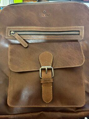 Wild West Dark Brown Genuine Leather Backpack